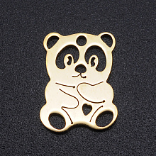 Honeyhandy 201 Stainless Steel Pendants, Panda, Golden, 16x12x1mm, Hole: 1.5mm