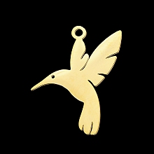 Honeyhandy 201 Stainless Steel Pendants, Laser Cut, Hummingbird, Golden, 22x18.5x1mm, Hole: 1.5mm