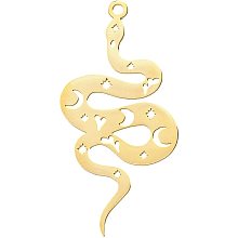 DICOSMETIC 5pcs Stainless Steel Golden Snake Pendants Cobra Snake Charms Punk Snake Pendants Smooth Metal Charms Animal Charms for Bracelet Necklace Earrings Making