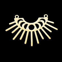 Honeyhandy 201 Stainless Steel Pendant Links, Laser Cut, Sunlight, Golden, 24x36x1mm, Hole: 1.5mm