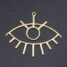 Honeyhandy 201 Stainless Steel Laser Cut Pendants, Eye, Golden, 32x39.5x1mm, Hole: 1.5mm