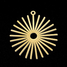 Honeyhandy 201 Stainless Steel Pendants, Laser Cut, Sun, Golden, 32.5x30x1mm, Hole: 1.5mm