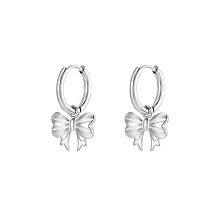 Honeyhandy Stainless Steel Bowknot Dangle Earrings