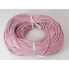 Honeyhandy Cowhide Leather Cord, Leather Jewelry Cord, Jewelry DIY Making Material, Round, Dyed, Pink, 1mm