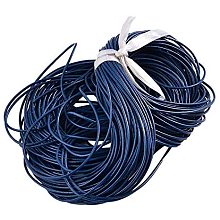 CHGCRAFT 100m Genuine Leather Jewelry Cord 2mm Cowhide Round Dyed Royal Blue String for Bracelet Necklace DIY Making