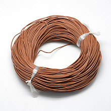 Honeyhandy Spray Painted Cowhide Leather Cords, Sienna, 2.0mm, about 100yards/bundle(300 feet/bundle)