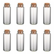 Honeyhandy Glass Jar Glass Bottles, with Cork Stopper, Wishing Bottle Bead Containers, Clear, 70x27mm, Bottleneck: 20mm in diameter, Bottleneck: 8mm in diameter, Capacity: 18ml(0.6 fl. oz)