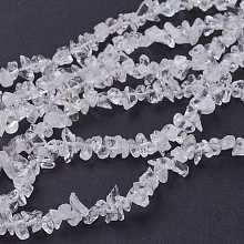 Honeyhandy Quartz Crystal Chips Beads Strands, Clear, 3~5x3~5mm, Hole: 1mm, 31~32 inch