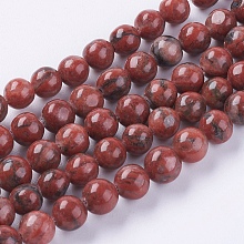 Honeyhandy Natural Sesame Jasper/Kiwi Jasper Beads Strands, Round, 6mm, Hole: 1mm