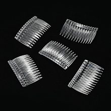 Honeyhandy Clear Plastic Hair Comb Findings, DIY Hair Accessories Making, 46x70mm