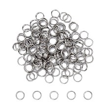 Honeyhandy Jewelry Findings Original Color Stainless Steel Split Rings, Double Loops Jump Rings, 6x1.2mm, about 4.8mm inner diameter, about 133~136pcs/10g