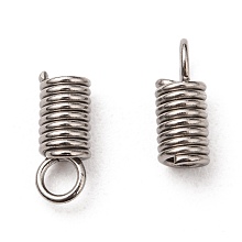 Honeyhandy 304 Stainless Steel Terminators, Cord Coil, Stainless Steel Color, 10x4mm, Hole: 2.5mm