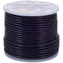 BENECREAT 10 Gauge Jewelry Craft Aluminum Wire 80 Feet Bendable Metal Sculpting Wire for Craft Floral Model Skeleton Making (Black, 2.5mm)