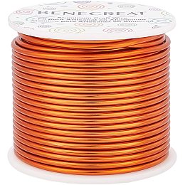 BENECREAT 10 Gauge 80FT Tarnish Resistant Jewelry Craft Wire Bendable Aluminum Sculpting Metal Wire for Jewelry Craft Beading Work, OrangeRed