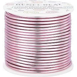 BENECREAT 10 Gauge 80FT Tarnish Resistant Jewelry Craft Wire Bendable Aluminum Sculpting Metal Wire for Jewelry Craft Beading Work, RosePink