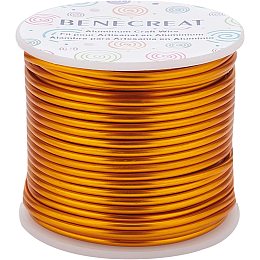 BENECREAT 80FT 10 Gauge Matte Jewelry Craft Wire Tarnish Resistant Aluminum Wire for Beading Sculpting Model Skeleton Making, Dark Gold