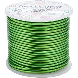 BENECREAT 80FT Matte Jewelry Craft Wire 10 Gauge Tarnish Resistant Aluminum Wire for Beading Sculpting Model Skeleton Making, Lime Green