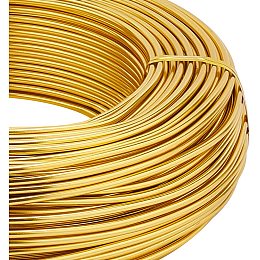 BENECREAT 180 Feet 12 Gauge Gold Jewelry Craft Wire Aluminum Wire Bendable Metal Sculpting Wire for Bonsai Trees, Floral, Arts Crafts Making