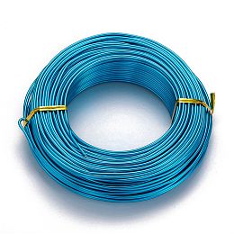 Honeyhandy Round Aluminum Wire, Flexible Craft Wire, for Beading Jewelry Doll Craft Making, Deep Sky Blue, 12 Gauge, 2.0mm, 55m/500g(180.4 Feet/500g)