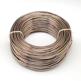 Honeyhandy Round Aluminum Wire, Bendable Metal Craft Wire, for DIY Jewelry Craft Making, Camel, 10 Gauge, 2.5mm, 35m/500g(114.8 Feet/500g)