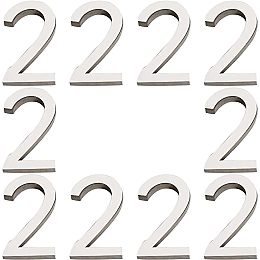 CREATCABIN 10pcs Mailbox Numbers 2 House Address Number Stickers Self Adhesive House Numbers Acrylic for House Apartment Home Office Hotel Room Outside Mailbox Door Signs Outside(Silver)