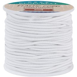 BENECREAT 2.5mm White Elastic Cord 38 Yard Stretch Thread Beading Cord Fabric Crafting String Rope for DIY Crafts Bracelets Necklaces