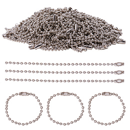 PandaHall Elite 200 Strands Platinum 2.5mm Iron Ball Chains Beads Ball Chain Key Chains Keychain DIY 100mm