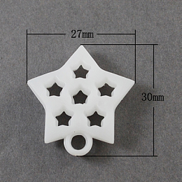 Honeyhandy Opaque Acrylic Pendants, Star, White, 30x27x6mm, Hole: 4mm, about 320pcs/500g