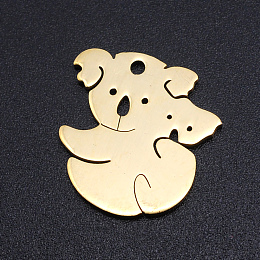 Honeyhandy 201 Stainless Steel Pendants,  Koala, Golden, 18x17x1mm, Hole: 1.6mm