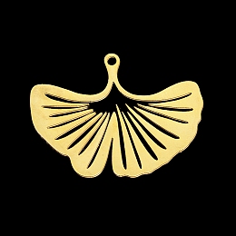 Honeyhandy 201 Stainless Steel Pendants, Laser Cut, Ginkgo Leaf, Golden, 23x30.5x1mm, Hole: 1.6mm