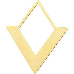 DICOSMETIC 5pcs 27.5mm Stainless Steel Golden Rhombus Linking Charms Hollow Geometric Pendants Frames Open Bezel Charms for Bracelet Necklace Earrings Making