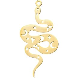 DICOSMETIC 5pcs Stainless Steel Golden Snake Pendants Cobra Snake Charms Punk Snake Pendants Smooth Metal Charms Animal Charms for Bracelet Necklace Earrings Making