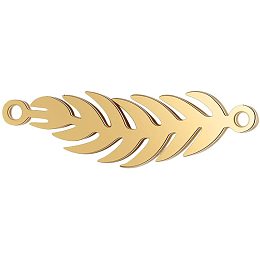 UNICRAFTALE 5pcs Feather ShapeLinks Stainless Steel Links Findings Golden Color Charms Smooth Surface Links for DIY Jewelry Making 6.5x22x1mm, Hole 1.2mm