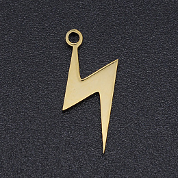 Honeyhandy 201 Stainless Steel Laser Cut Pendants, Lightning, Golden, 16x7x1mm, Hole: 1.2mm