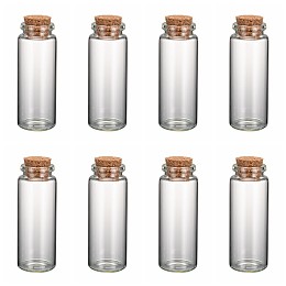 Honeyhandy Glass Jar Glass Bottles, with Cork Stopper, Wishing Bottle Bead Containers, Clear, 70x27mm, Bottleneck: 20mm in diameter, Bottleneck: 8mm in diameter, Capacity: 18ml(0.6 fl. oz)