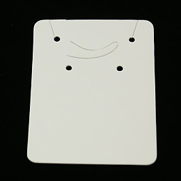 Honeyhandy Paper Display Cards, Used for Necklaces, Bracelets, Pendants and Earrings, White, 55x40mm