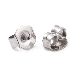 Honeyhandy 304 Stainless Steel Ear Nuts, Friction Earring Backs for Stud Earrings, Stainless Steel Color, 5x4x2.5mm, Hole: 1mm