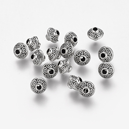 Honeyhandy Tibetan Style Alloy Beads, Bicone, Antique Silver, Cadmium Free & Lead Free, 7x6mm, Hole: 2mm