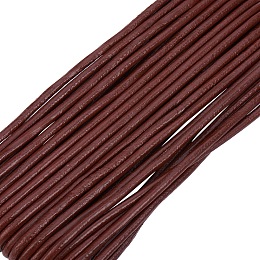 PandaHall Elite 1 Roll 3 mm Brown Cowhide Round Leather Cords For Bracelet Necklace Beading Jewelry Making 10 meter/11 Yard