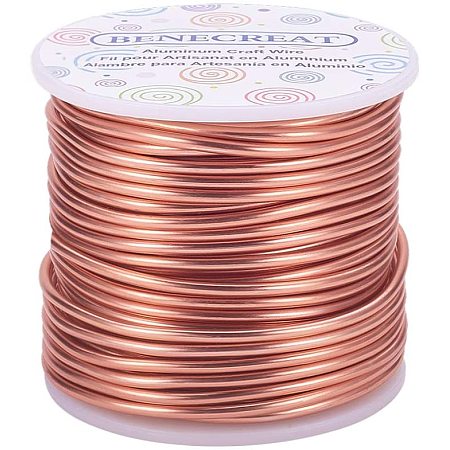 BENECREAT 10 Gauge Jewelry Craft Aluminum Wire 80 Feet Bendable Metal Sculpting Wire for Craft Floral Model Skeleton Making (Copper, 2.5mm)