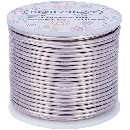 BENECREAT 10 Gauge 80FT Tarnish Resistant Jewelry Craft Wire Bendable Aluminum Sculpting Metal Wire for Jewelry Craft Beading Work - Primary Color, 2.5mm