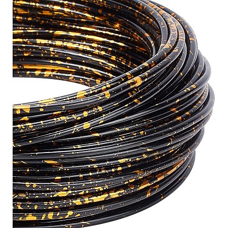 BENECREAT 10 Gauge Aluminum Wire 48 Feet Black and Gold Bendable Metal Sculpting Wire for Beading Jewelry Making