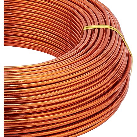 BENECREAT 180 Feet 12 Gauge Jewelry Craft Wire Aluminum Wire Bendable Metal Sculpting Wire for Bonsai Trees, Floral, Arts Crafts Making, Orange Red
