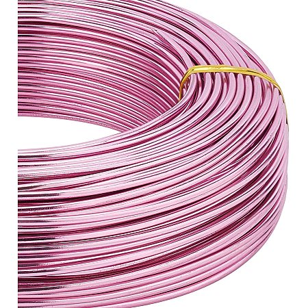 BENECREAT 180 Feet 12 Gauge Jewelry Craft Wire Aluminum Wire Bendable Metal Sculpting Wire for Bonsai Trees, Floral, Arts Crafts Making, Hot Pink