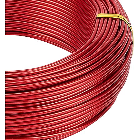 BENECREAT 180 Feet 12 Gauge Jewelry Craft Wire Aluminum Wire Bendable Metal Sculpting Wire for Bonsai Trees, Floral, Arts Crafts Making, Red