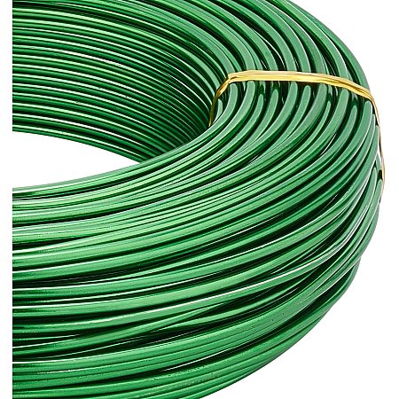 BENECREAT 180 Feet 12 Gauge Jewelry Craft Wire Aluminum Wire Bendable Metal Sculpting Wire for Bonsai Trees, Floral, Arts Crafts Making, Green