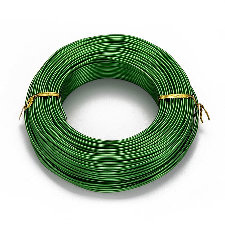 Honeyhandy Aluminum Wire, Flexible Craft Wire, for Beading Jewelry Doll Craft Making, Green, 12 Gauge, 2.0mm, 55m/500g(180.4 Feet/500g)