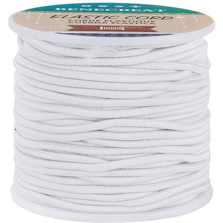 BENECREAT 2.5mm White Elastic Cord 38 Yard Stretch Thread Beading Cord Fabric Crafting String Rope for DIY Crafts Bracelets Necklaces
