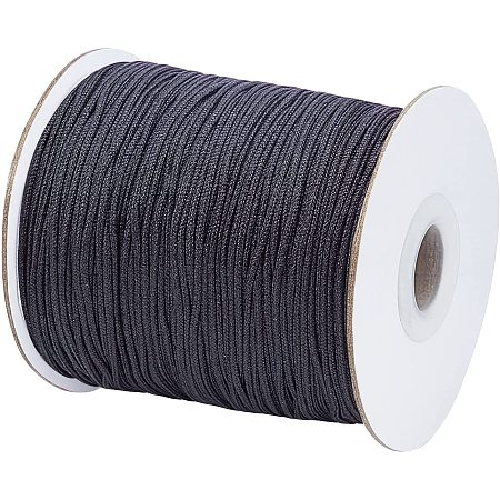 ARRICRAFT 1 Roll 140 Yards 1.5mm Nylon Cord for Chinese Knotting, Kumihimo, Beading, Macramé, Jewelry Making, Sewing- Black