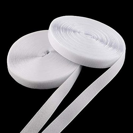 Pandahall Elite 82 Feet Hook and Loop Fasteners Tapes Sew-On Backings Fabric Fastener Mounting Tape for Picture and Tools Hanging Pedal Board Fastening (4/5 Inch, White)